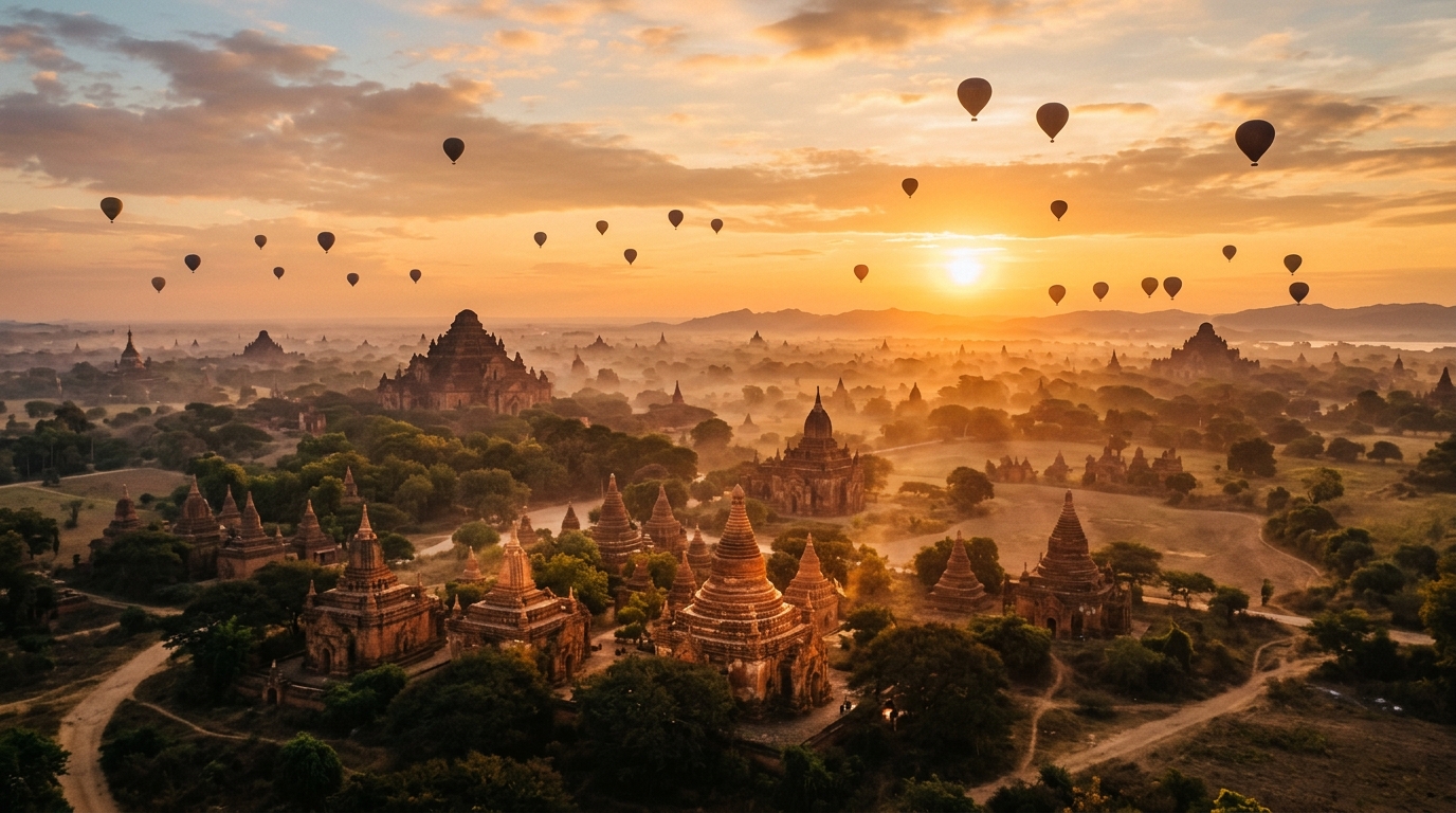 ทิวทัศน์เมืองพุกาม ประเทศเมียนมาร์